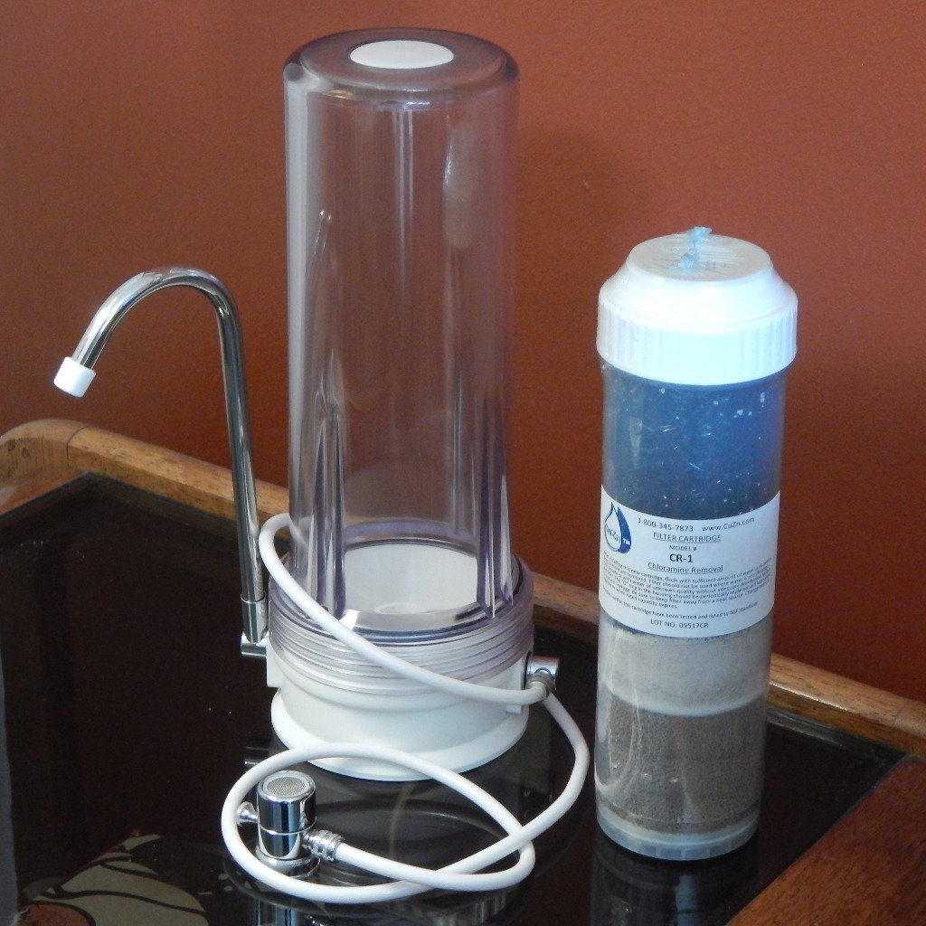 1 Wide Spectrum for Chloramine Water Filter with Clear Plastic Counter