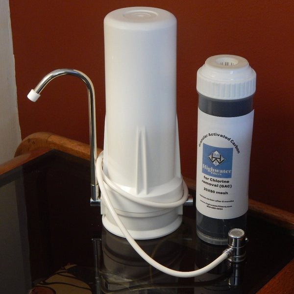 White Plastic Counter Top Housing Bundle with 1 GAC filter