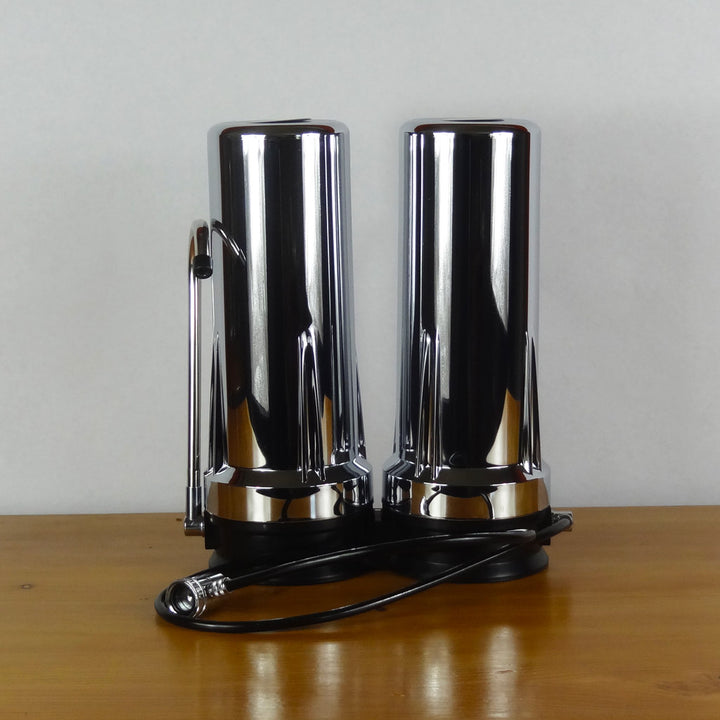 Double Chrome Countertop Filter Housing