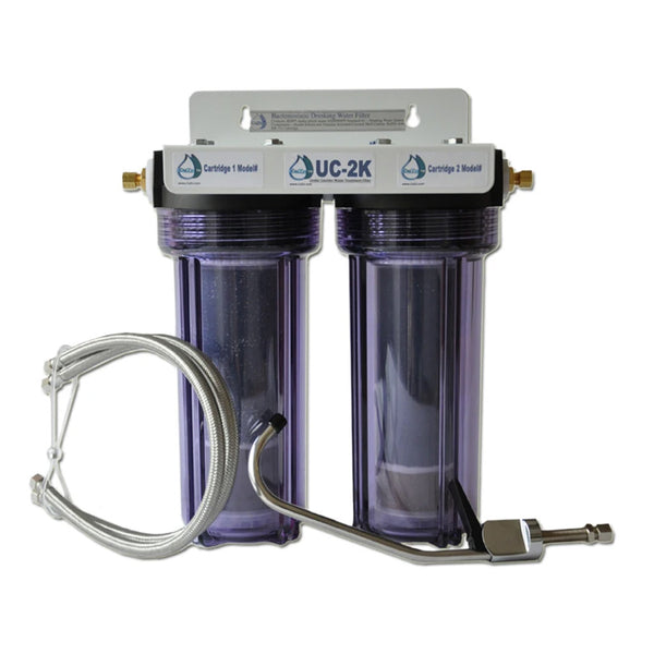 Double Under-counter Water Filter for Chloramine and Radiation by CuZn