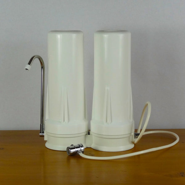 Double White Countertop Filter Housing