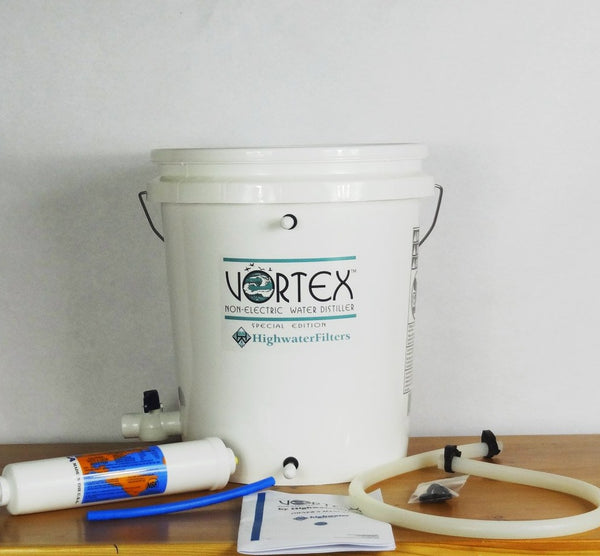 The Vortex Non-Electric Water Distiller Kit - Pre-Installed in Bucket
